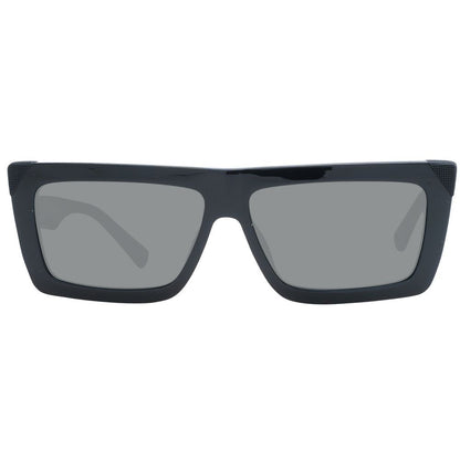 Sting Unisex Sunglasses – Black Rectangle Frame, Grey Gradient Lenses