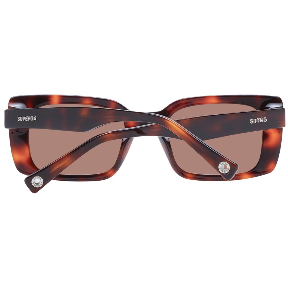 Sting Unisex Sunglasses – Brown Full-Rim Frame, Brown Lenses