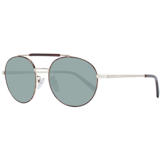 Sting Brown Metal Sunglasses – Aviator Style with Green Lenses