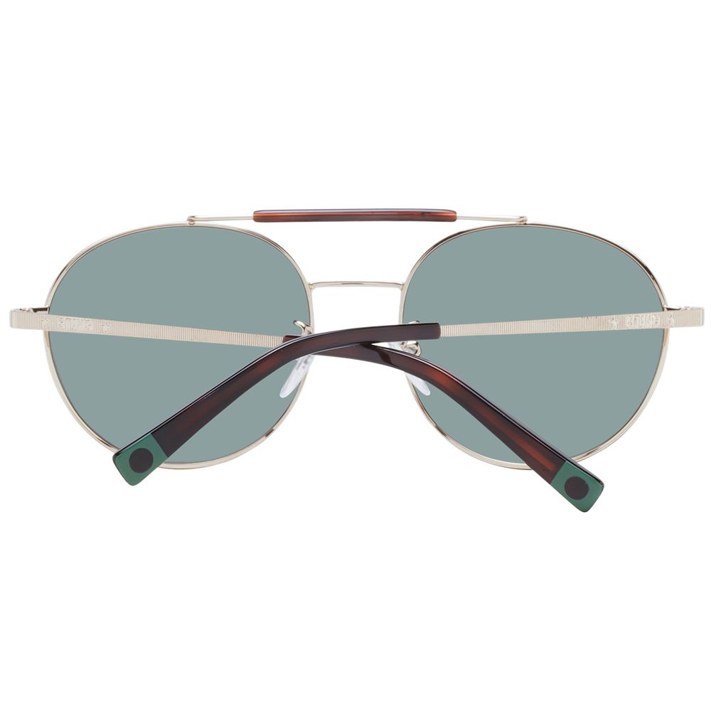 Sting Brown Metal Sunglasses – Aviator Style with Green Lenses