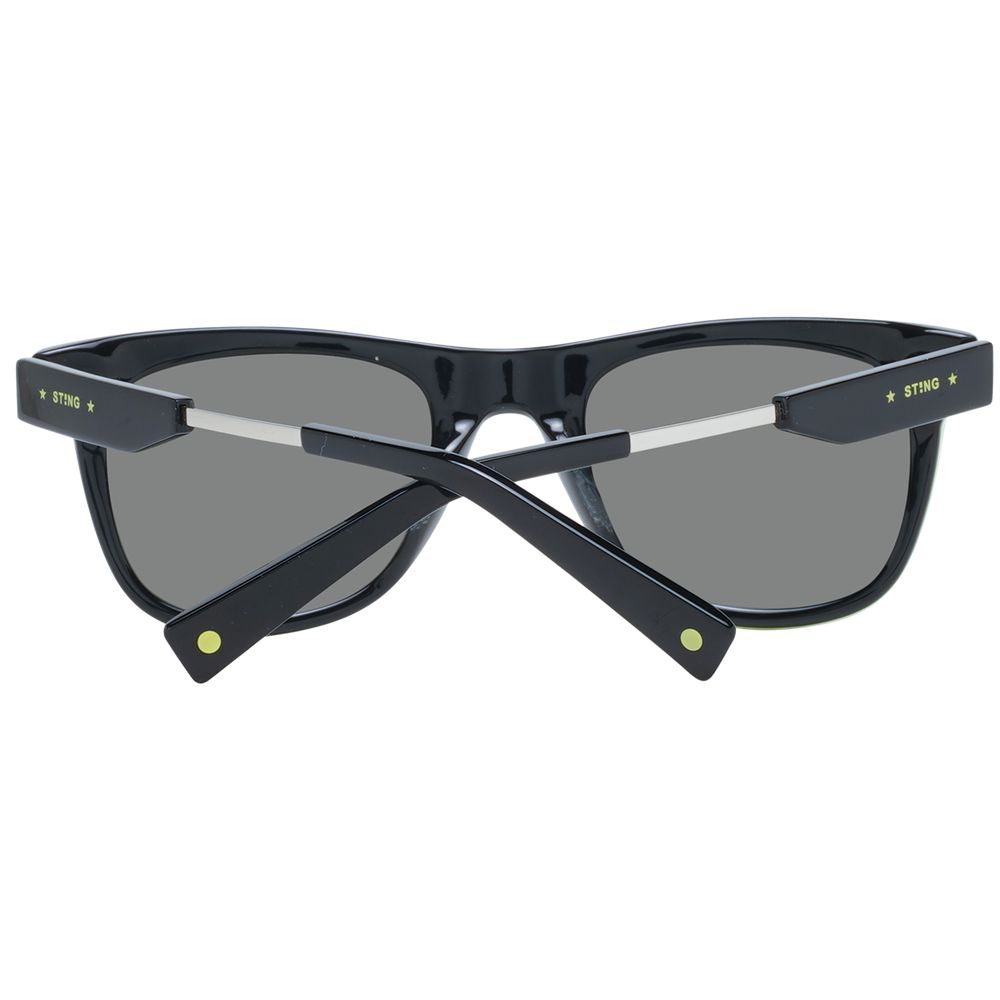 Sting Men’s Sunglasses – Black Square Frame, Grey Gradient Lenses