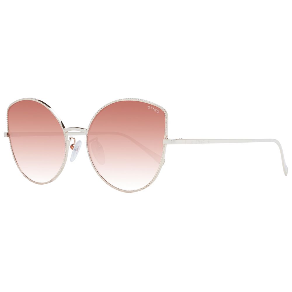 Sting Women’s Sunglasses – Rose Gold Cat Eye Frame, Red Mirrored Lenses