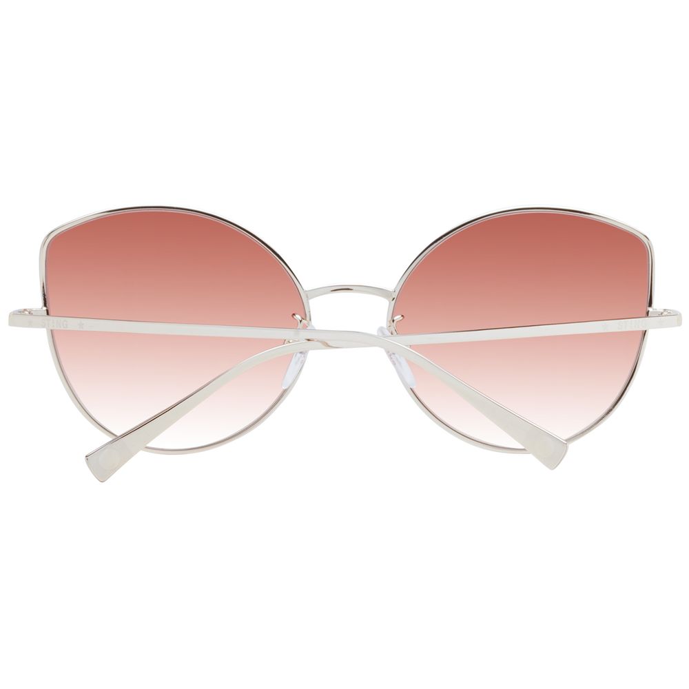 Sting Women’s Sunglasses – Rose Gold Cat Eye Frame, Red Mirrored Lenses