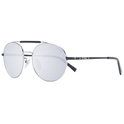 Sting Gray Metal Sunglasses – Stylish Aviator Frame with Mirrored Lenses