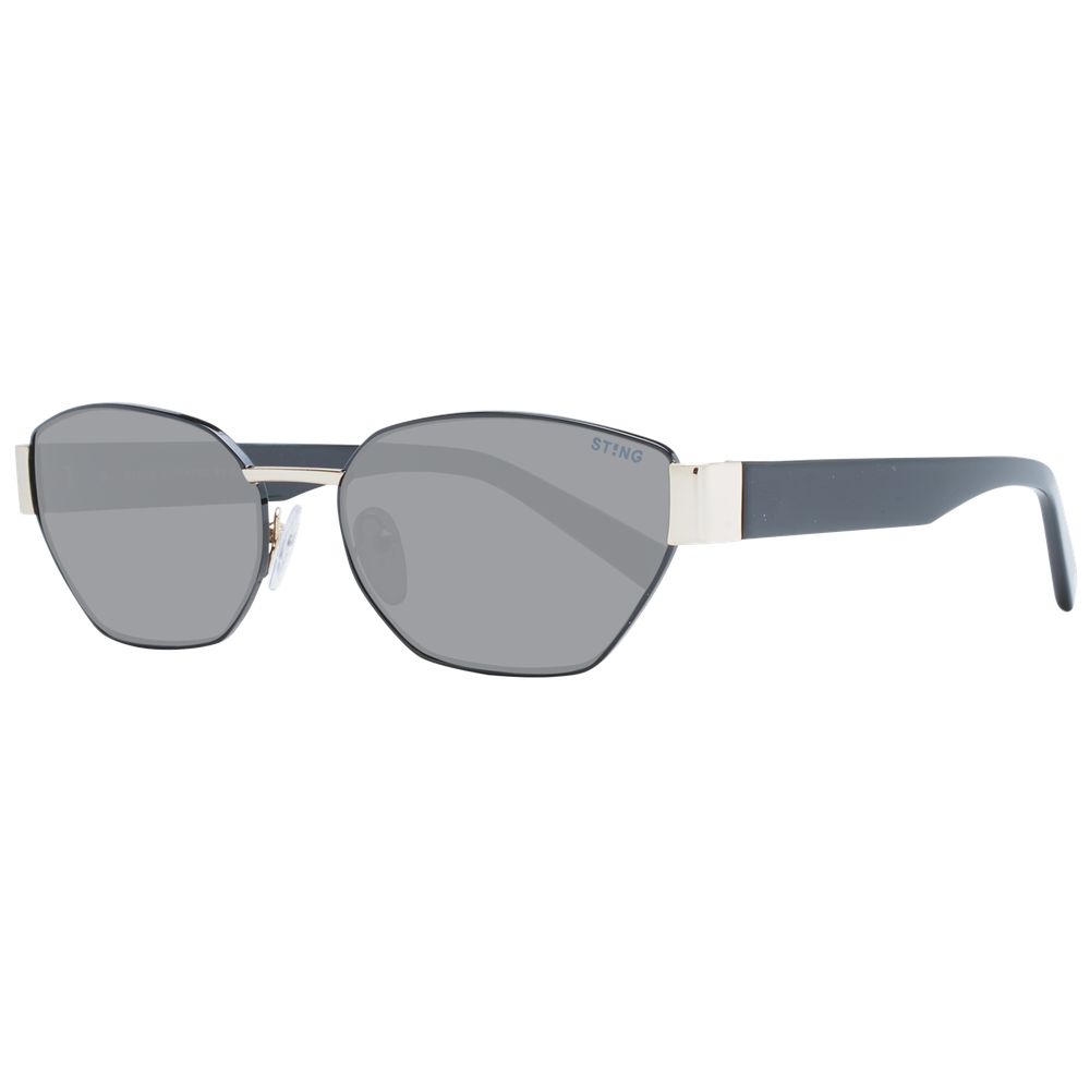 Sting Unisex Sunglasses – Black Metal Frame, Grey Lenses