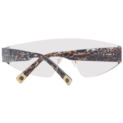Sting Unisex Sunglasses – Rose Gold Rimless Frame, Grey Mirrored Lenses