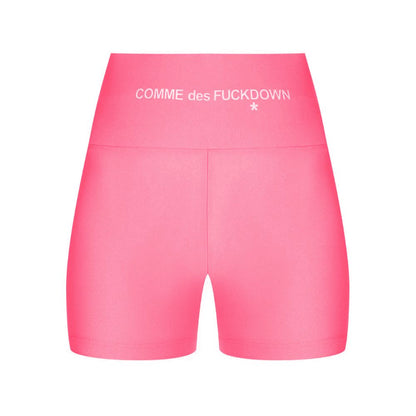 Comme Des Fuckdown Pink Polyester Biker Shorts