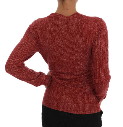  - Red Wool Cardigan Sweater