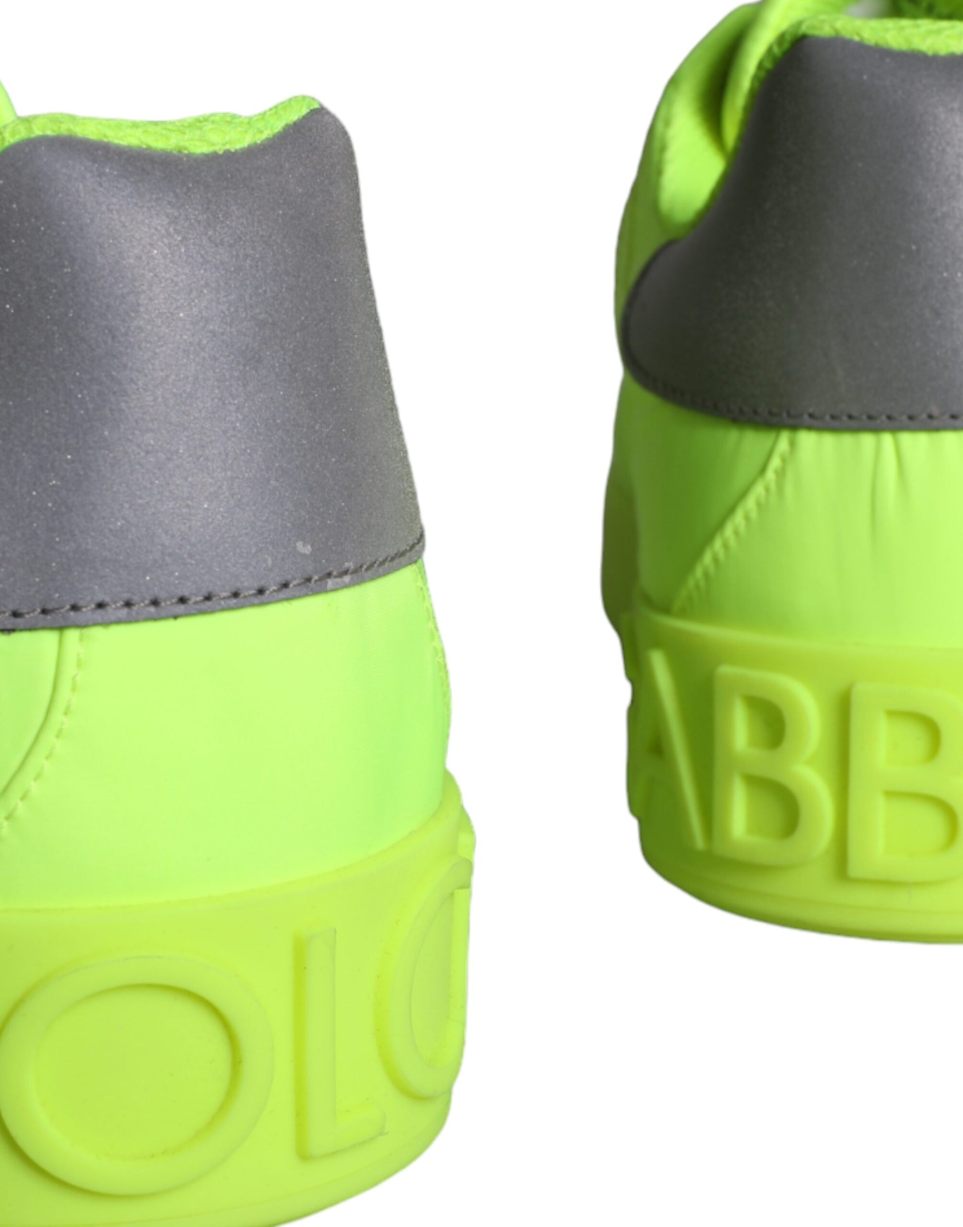 Dolce & Gabbana Neon Green Logo Tape Low Top Sneakers - Preowned Luxury Footwear