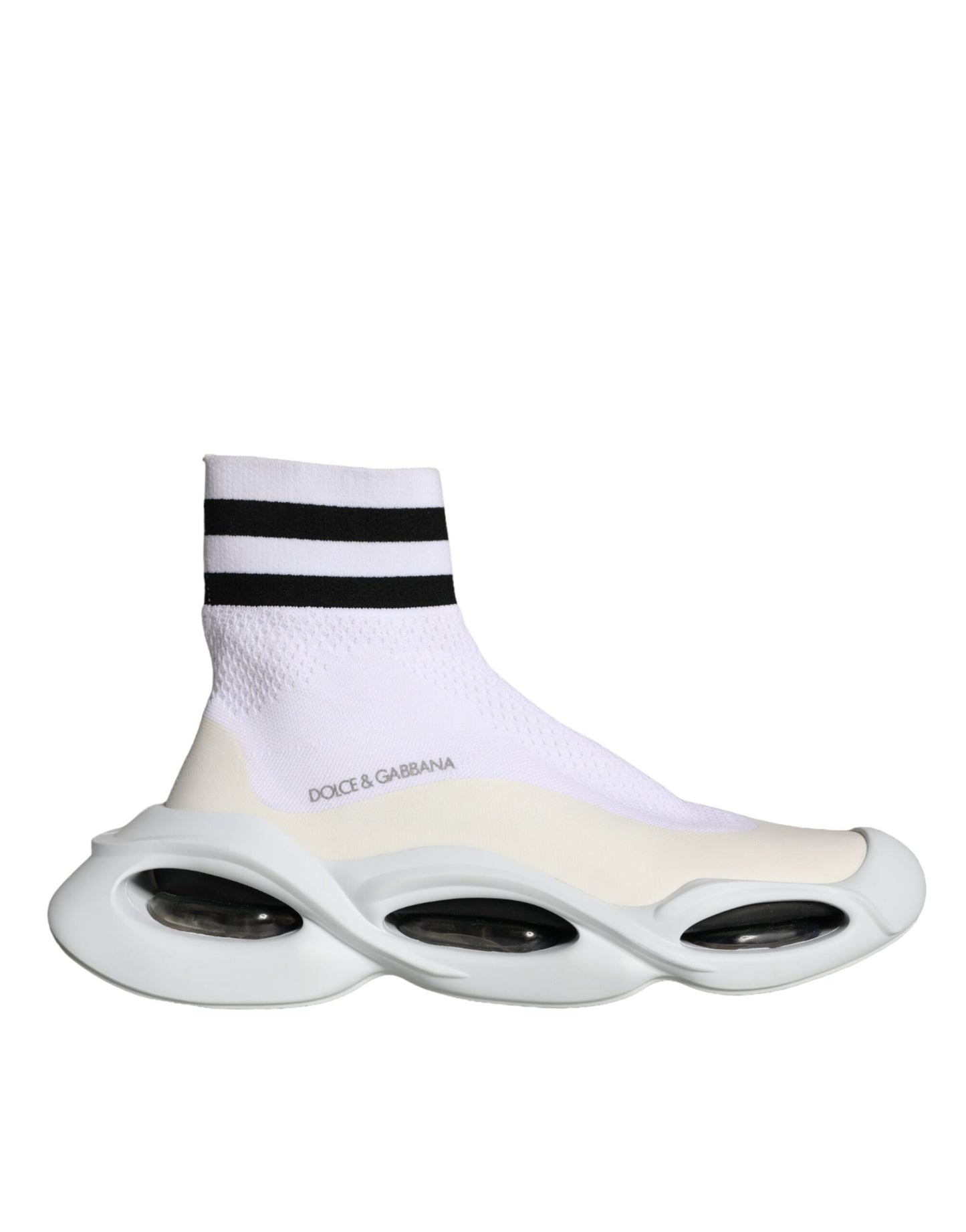 White Black Slip On Wave Socks Sneakers Shoes - The Luxe Alliance