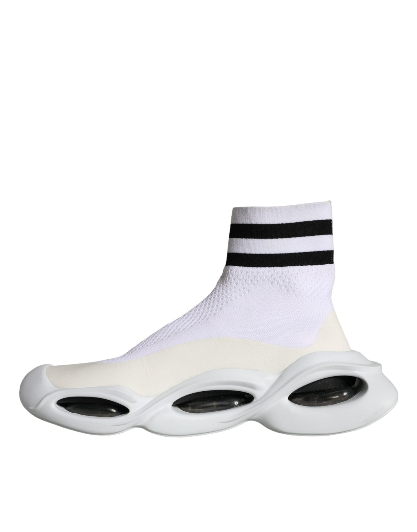 White Black Slip On Wave Socks Sneakers Shoes - The Luxe Alliance