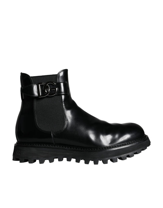 Black Belted DG Logo Men Chelsea Boots Shoes - The Luxe Alliance