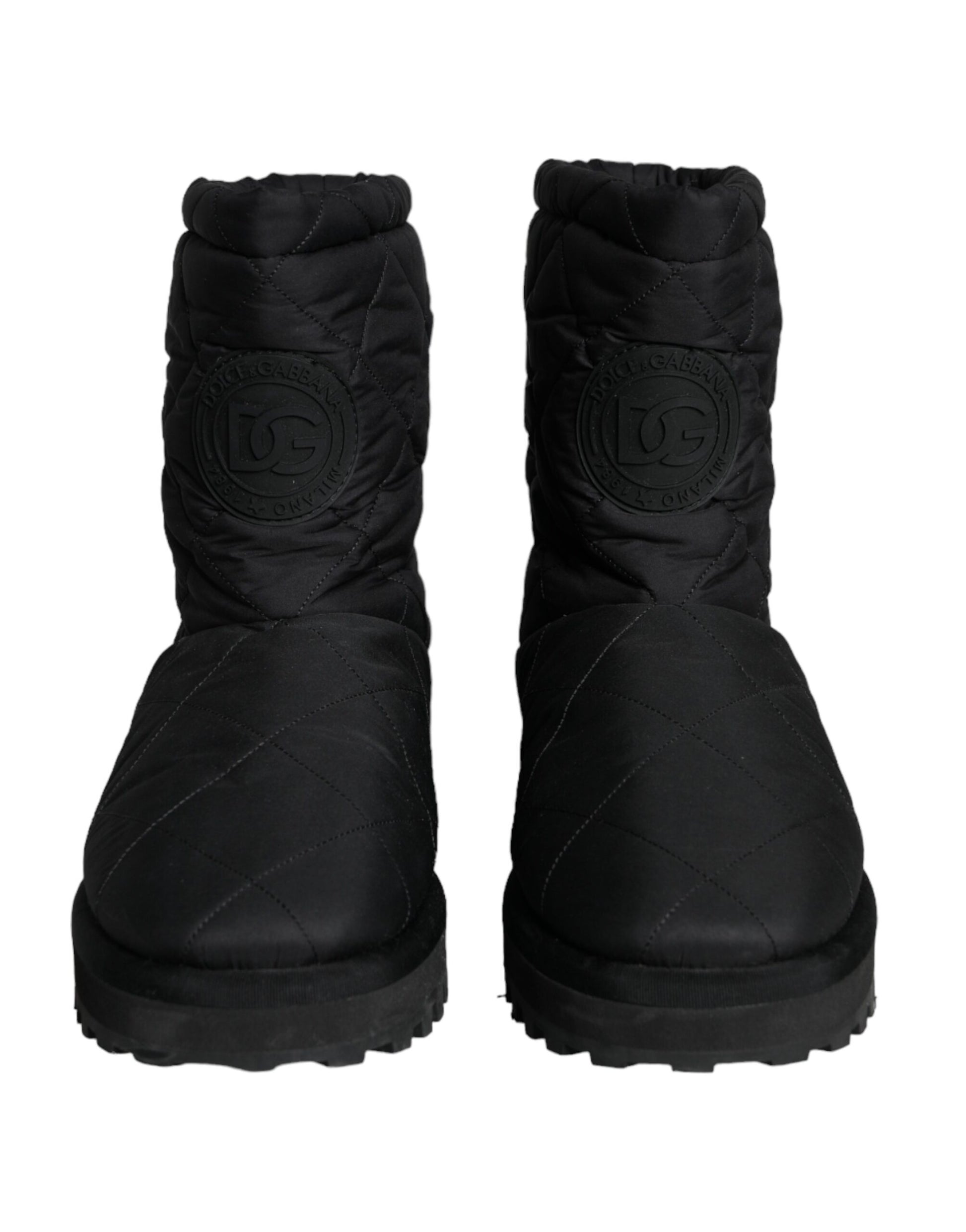 Black Nylon Padded Mid Calf Men Boots Shoes