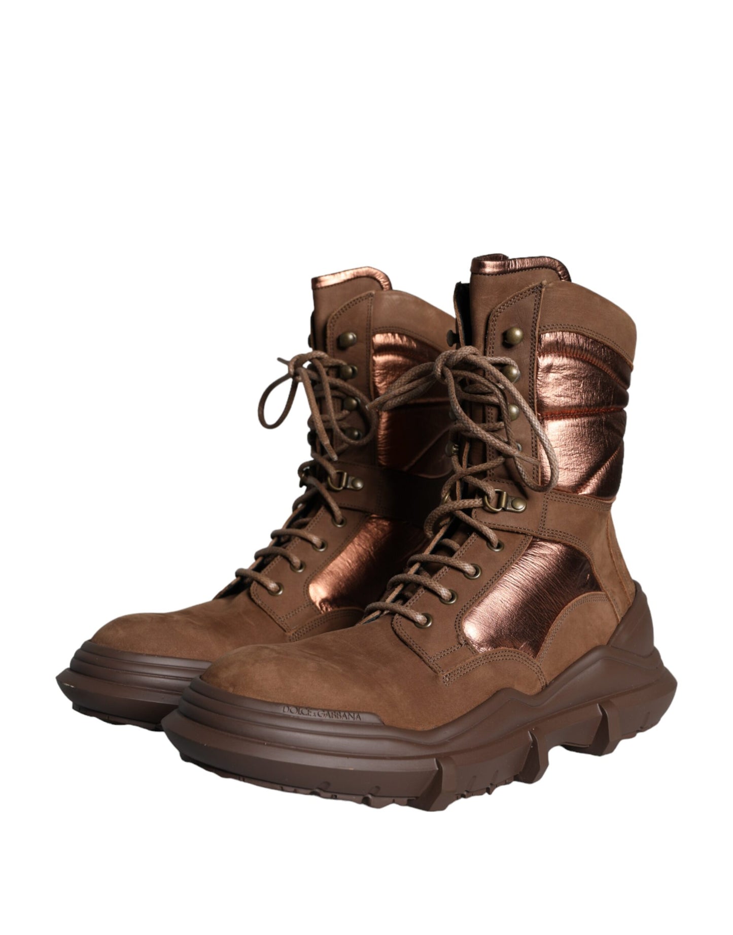 Brown Suede Leather Military Combat Men Boots Shoes - The Luxe Alliance