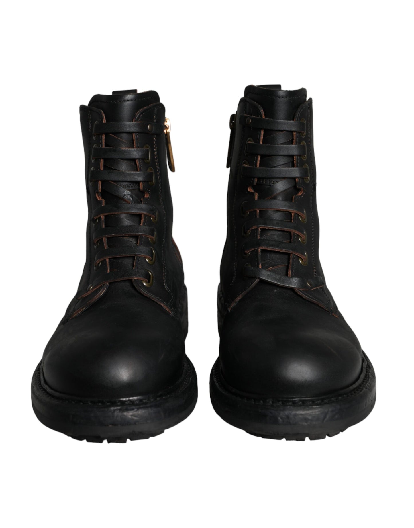 Black Lace Up Mid Calf Boots Men Shoes - The Luxe Alliance