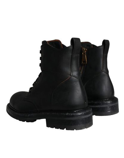 Black Lace Up Mid Calf Boots Men Shoes - The Luxe Alliance