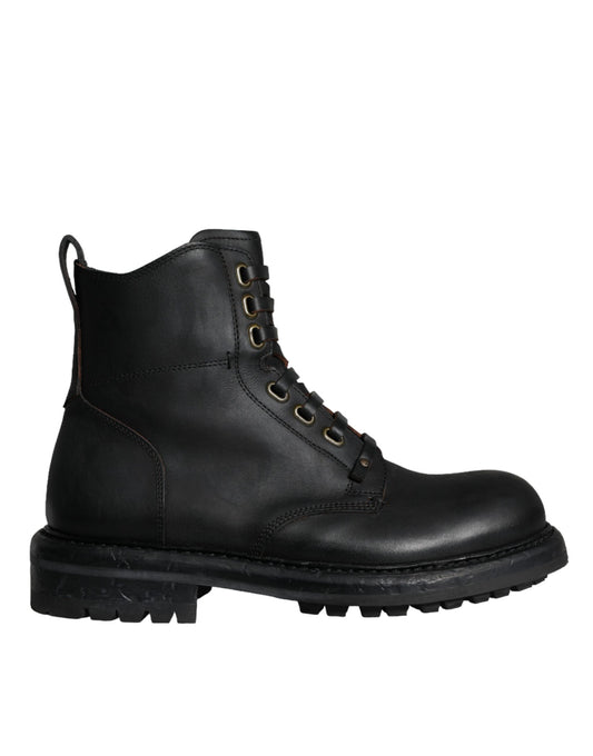 Black Lace Up Mid Calf Boots Men Shoes - The Luxe Alliance