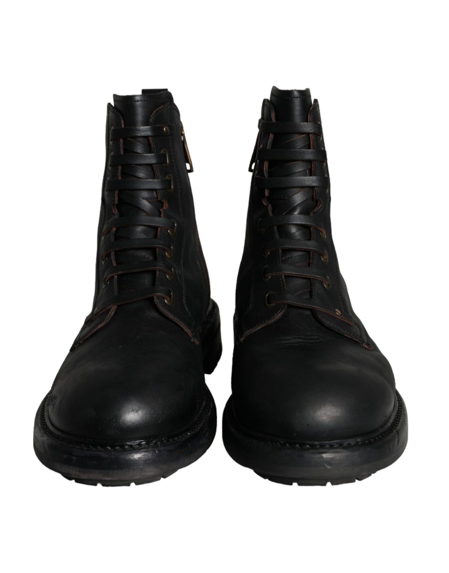 Black Lace Up Mid Calf Boots Men Shoes - The Luxe Alliance