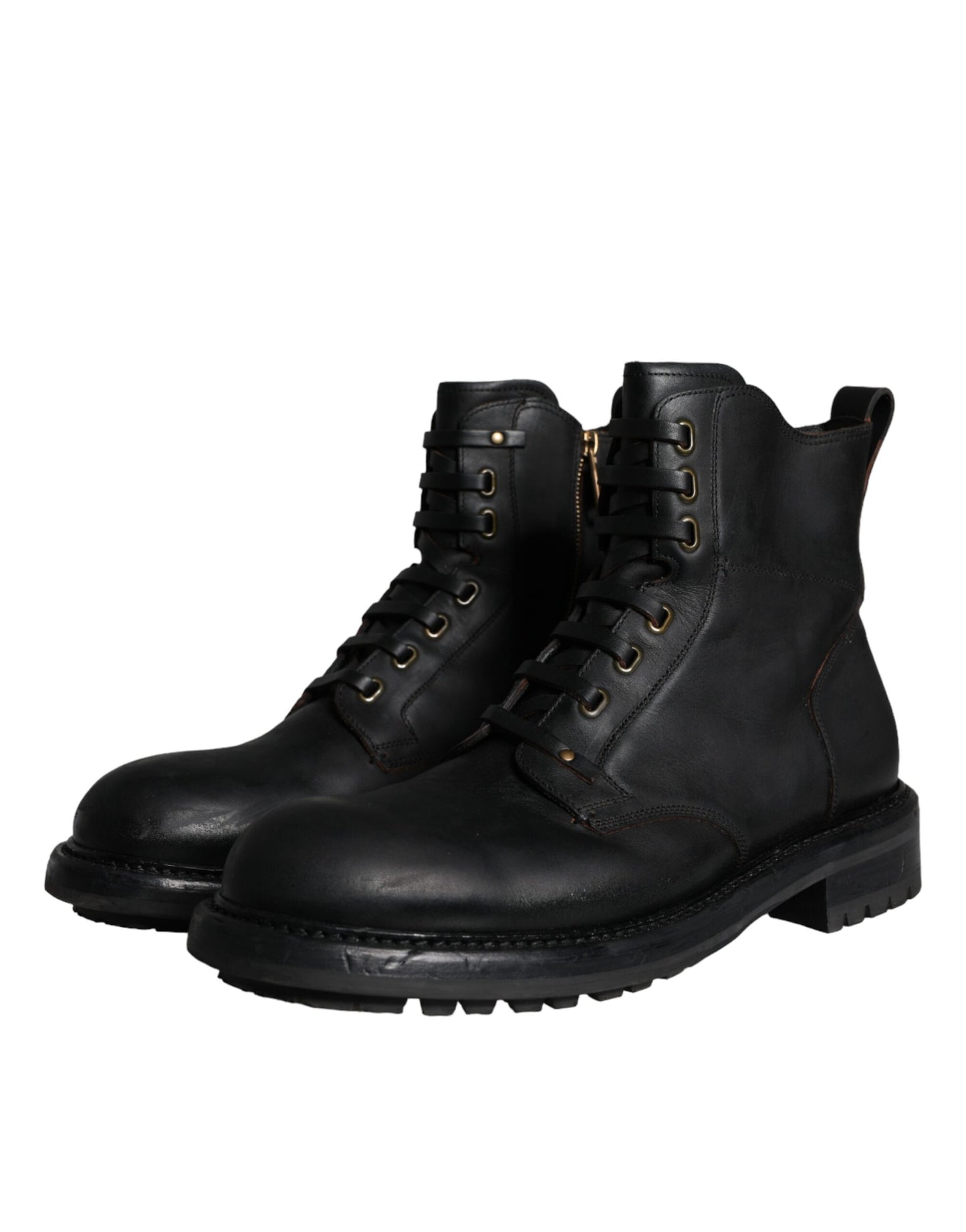 Black Lace Up Mid Calf Boots Men Shoes - The Luxe Alliance