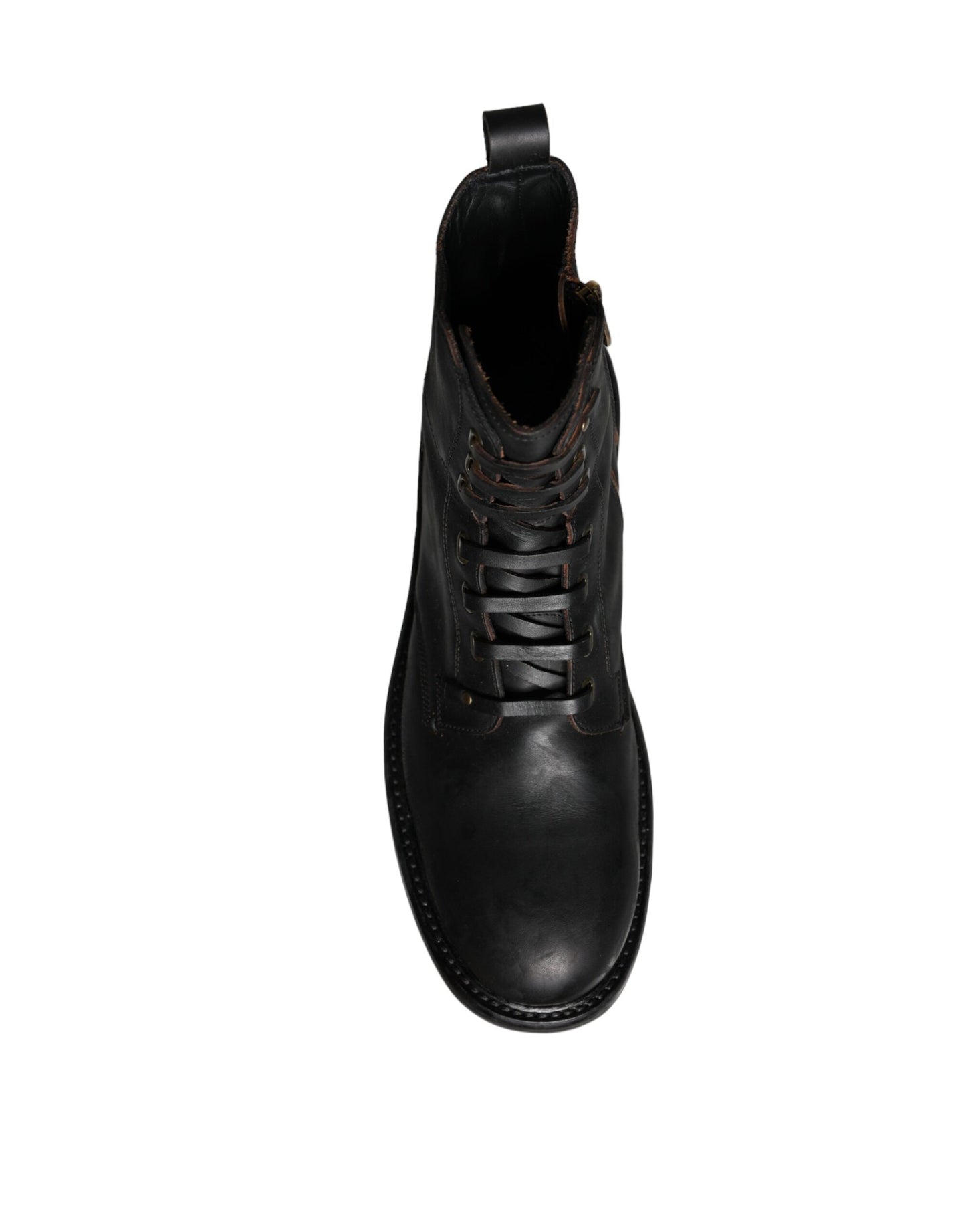 Black Lace Up Mid Calf Boots Men Shoes - The Luxe Alliance