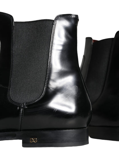 Black Leather Chelsea Ankle Boots Shoes - The Luxe Alliance