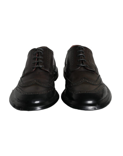  - Black Leather Oxford Wingtip Formal Men Shoes