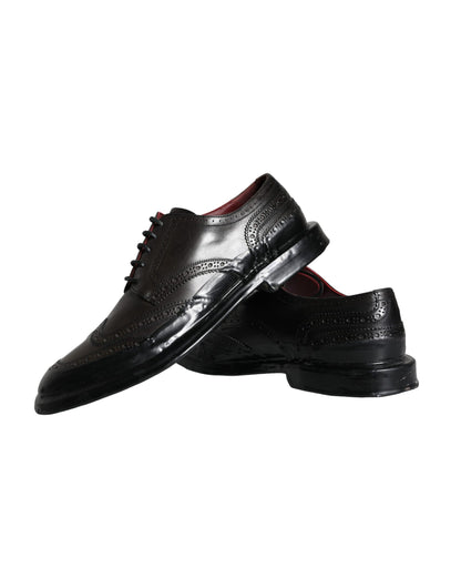  - Black Leather Oxford Wingtip Formal Men Shoes