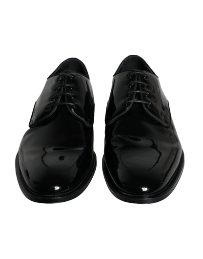 Black Calfskin Leather Derby Men Dress Shoes - The Luxe Alliance