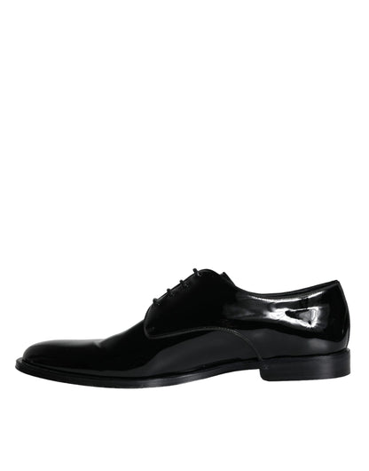 Black Calfskin Leather Derby Men Dress Shoes - The Luxe Alliance