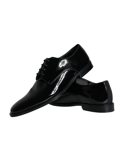 Black Calfskin Leather Derby Men Dress Shoes - The Luxe Alliance