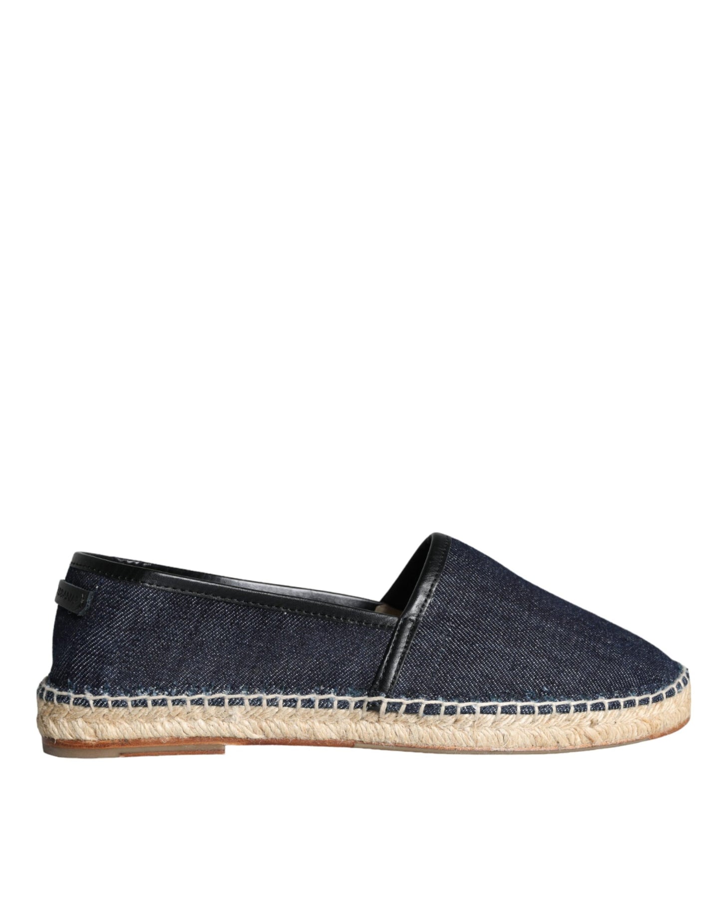  - Blue Denim Cotton Leather Espadrilles Shoes