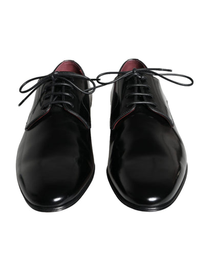  - Black Calfskin Leather Derby Dress Men Shoes