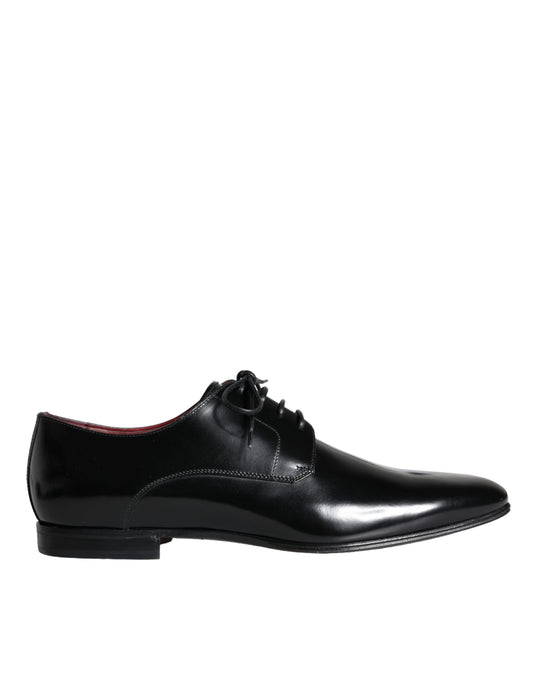  - Black Calfskin Leather Derby Dress Men Shoes