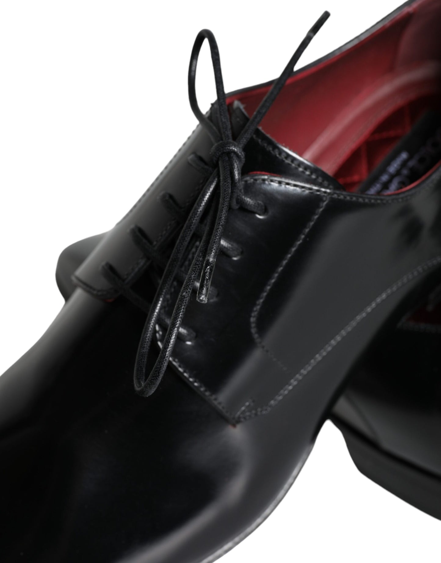  - Black Calfskin Leather Derby Dress Men Shoes