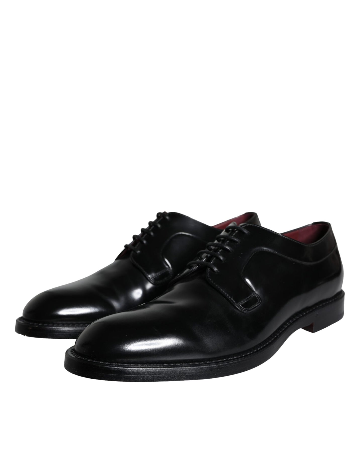  - Black Calfskin Leather Derby Men Dress Shoes