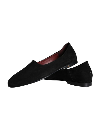  - Black Suede Loafers Formal Slip On Shoes