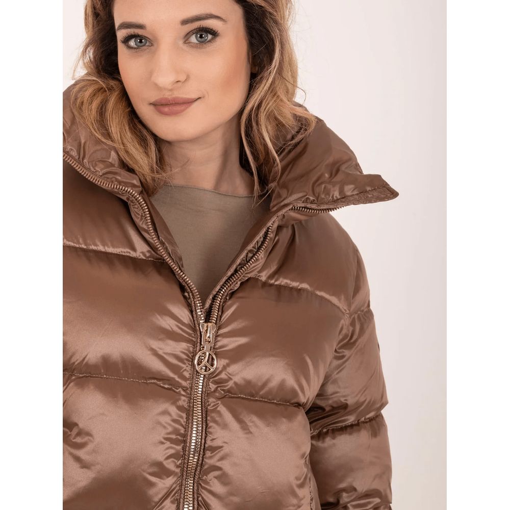  - Brown Polyester Jackets & Coat