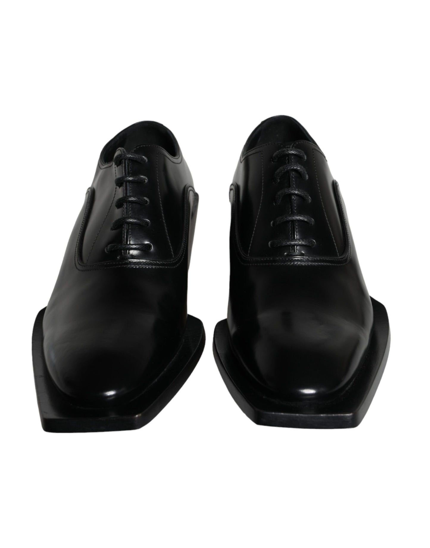  - Black Calfskin Leather Derby Dress Men Shoes