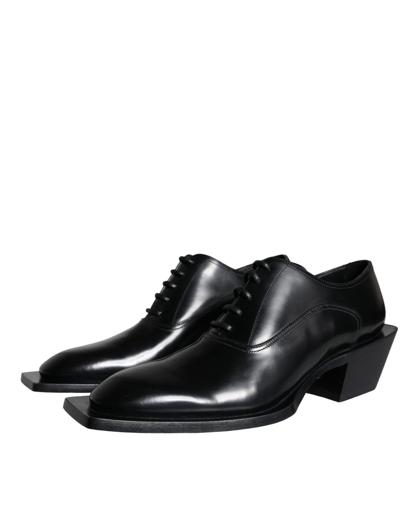  - Black Calfskin Leather Derby Dress Men Shoes