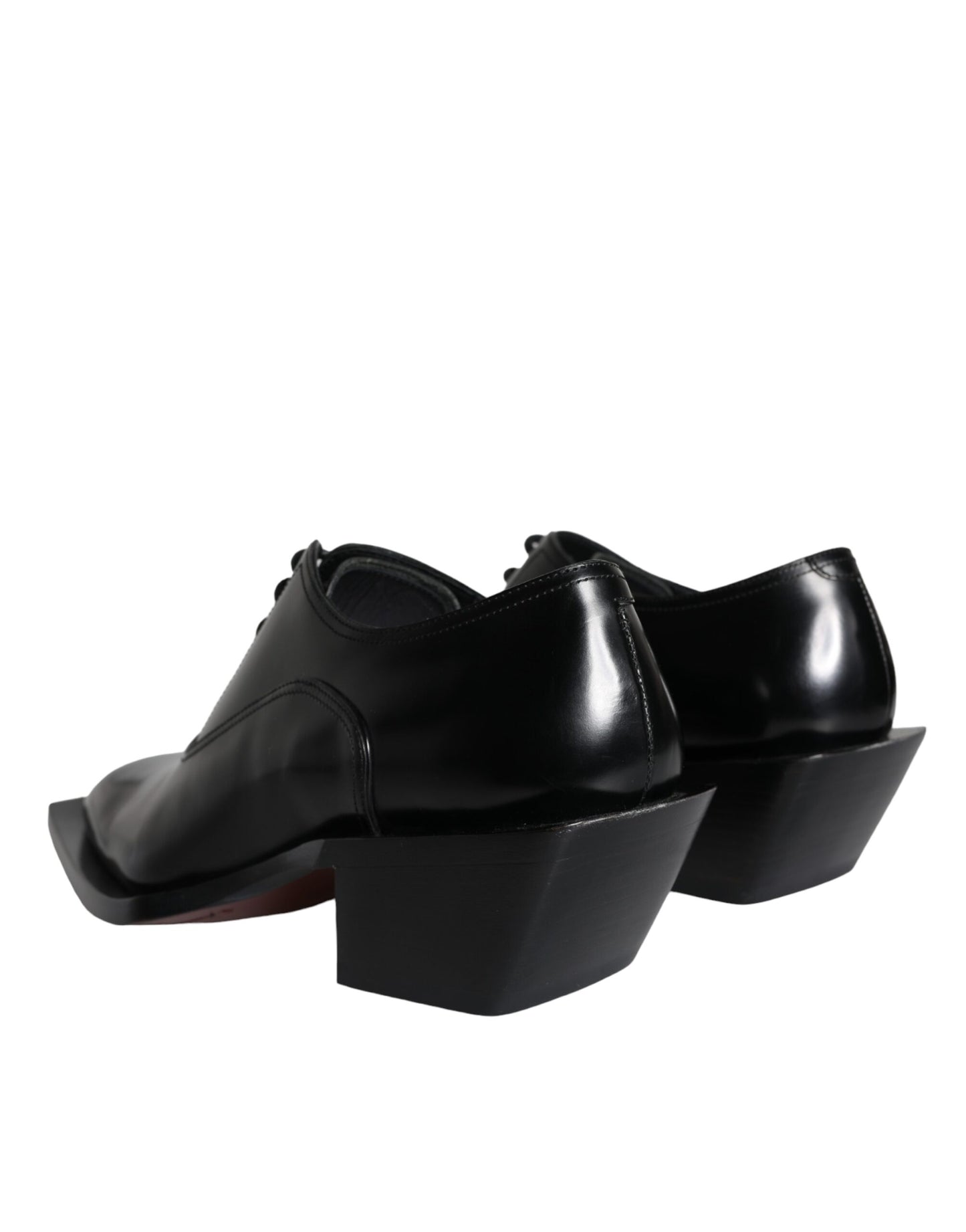  - Black Calfskin Leather Derby Dress Men Shoes