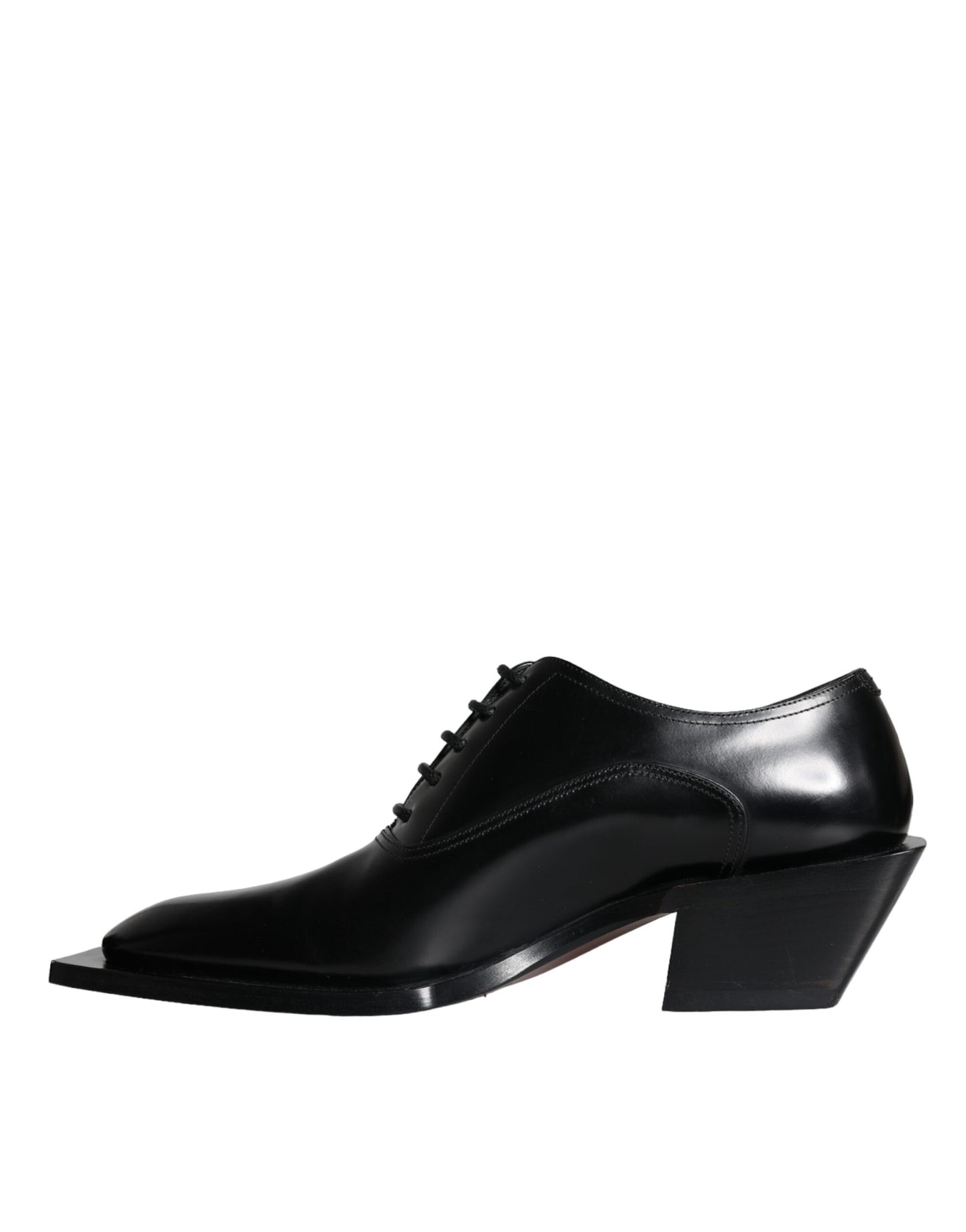  - Black Calfskin Leather Derby Dress Men Shoes