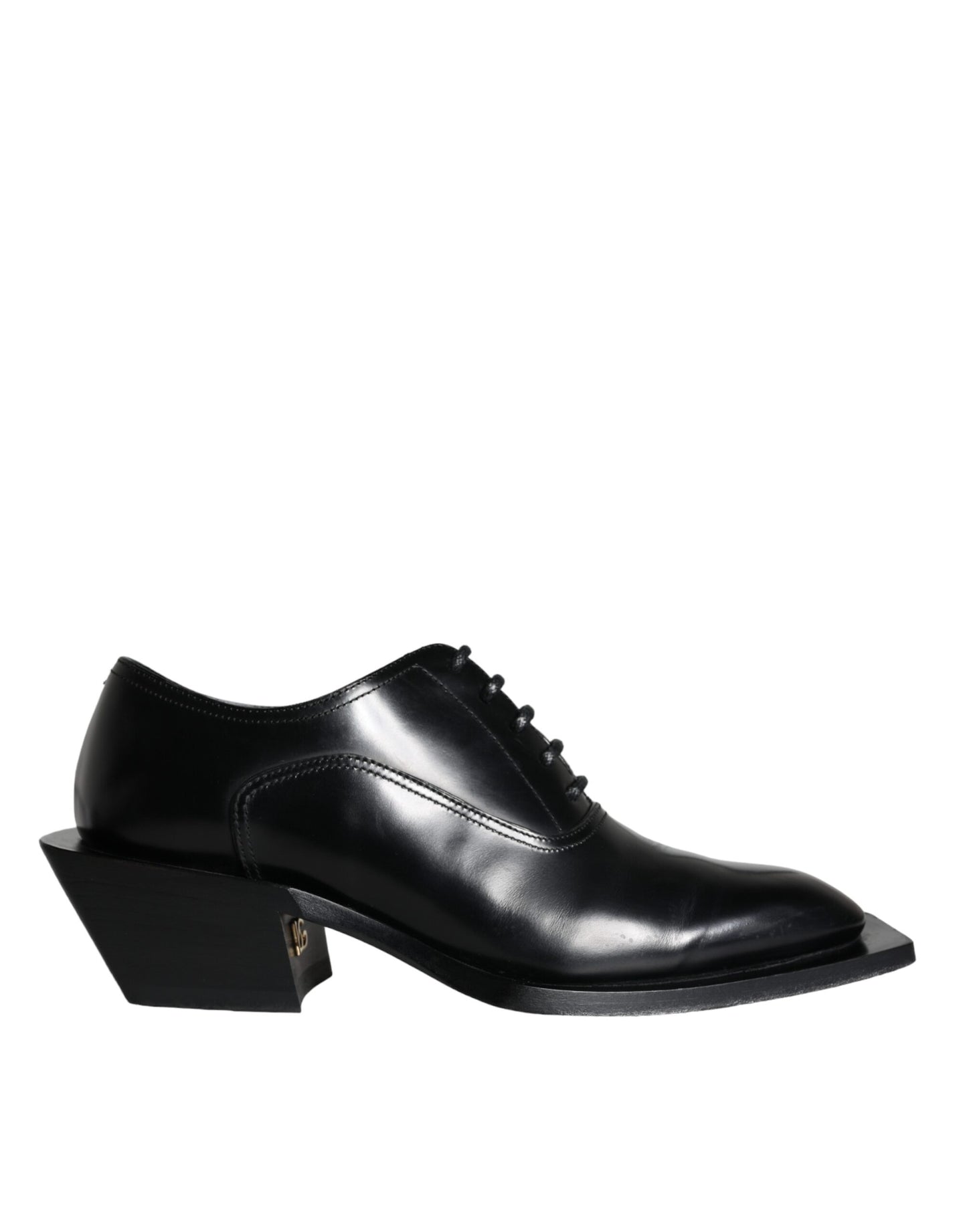  - Black Calfskin Leather Derby Dress Men Shoes