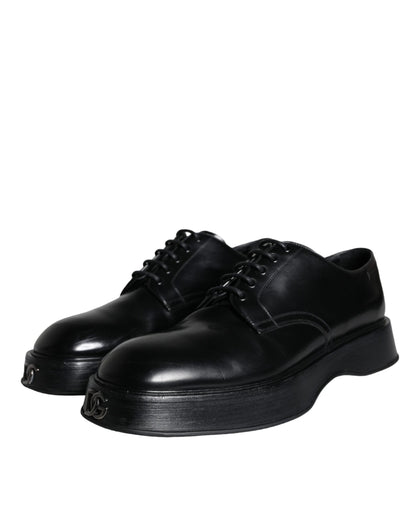  - Black Calf Leather Derby Formal Dress Shoes