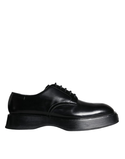  - Black Calf Leather Derby Formal Dress Shoes