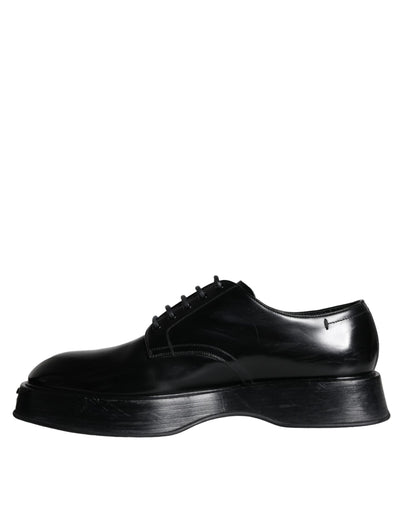  - Black Calf Leather Derby Formal Dress Shoes