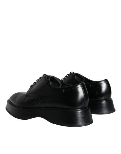  - Black Calf Leather Derby Formal Dress Shoes