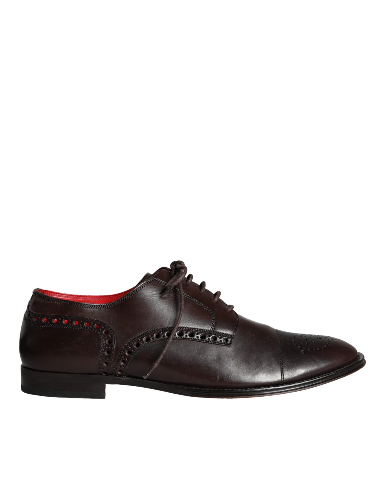  - Brown Calfskin Leather Lace Up Oxford Shoes