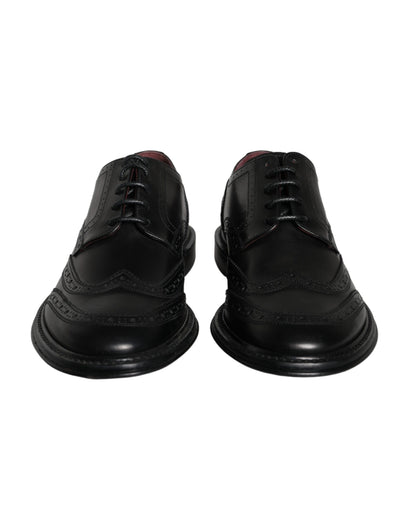  - Black Leather Oxford Wingtip Formal Men Shoes