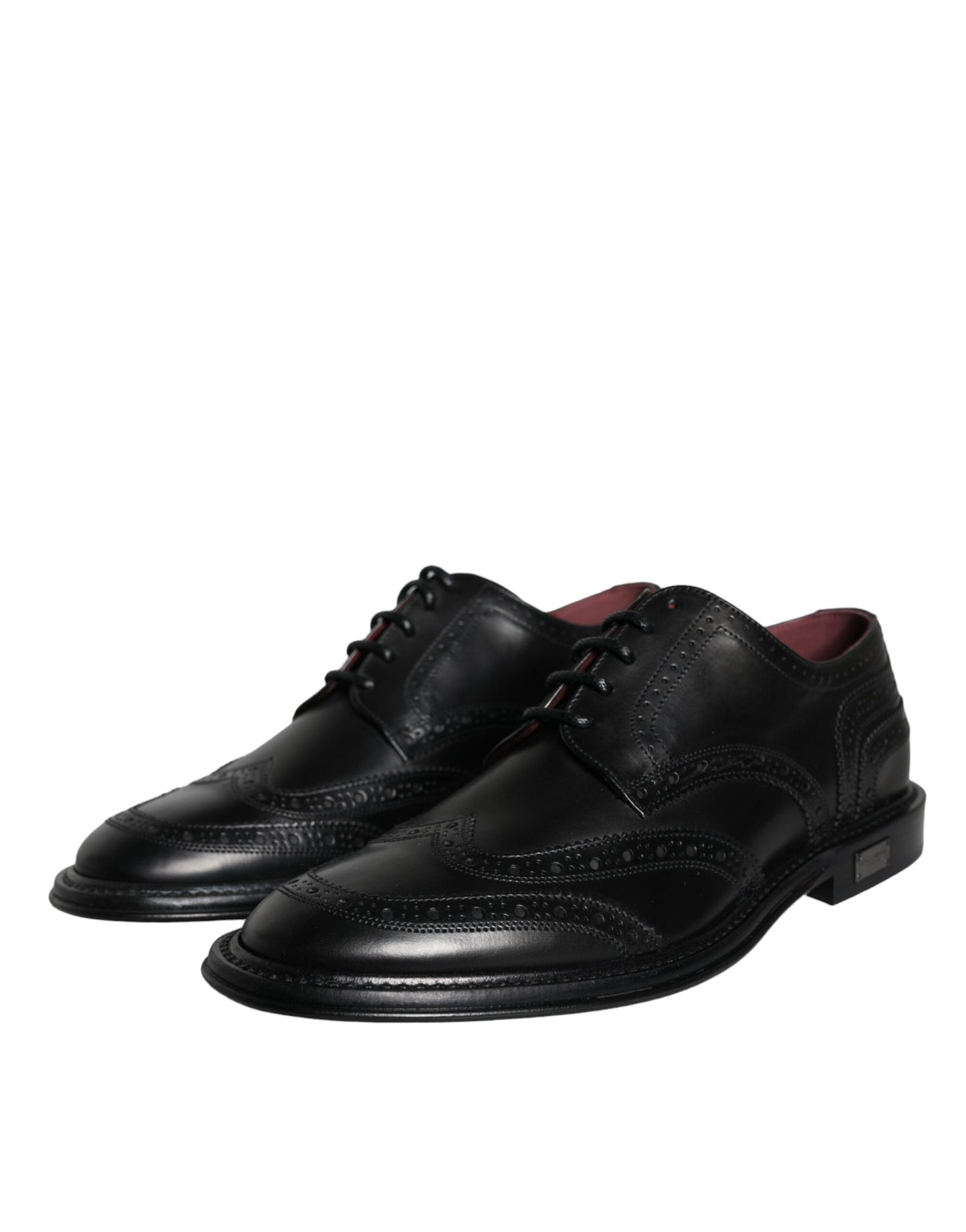  - Black Leather Oxford Wingtip Formal Men Shoes