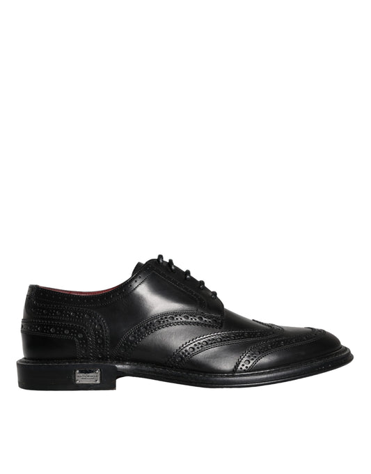  - Black Leather Oxford Wingtip Formal Men Shoes